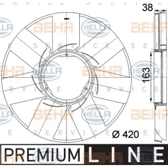 Roue du souffleur, refroidissementdu moteur HELLA 8MV 376 757-471