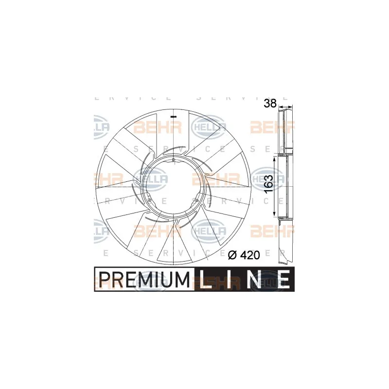 Roue du souffleur, refroidissementdu moteur HELLA 8MV 376 757-471