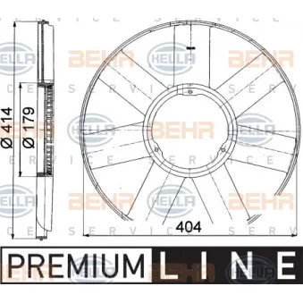 Roue du souffleur, refroidissementdu moteur HELLA 8MV 376 757-481