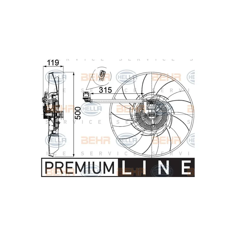 Ventilateur, refroidissement du moteur HELLA 8MV 376 757-521