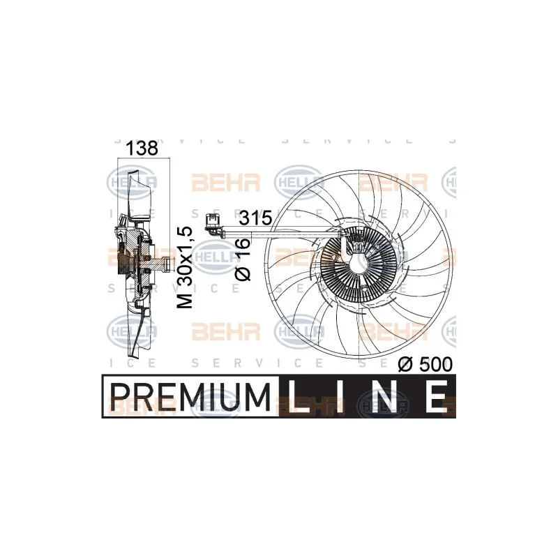 Ventilateur, refroidissement du moteur HELLA 8MV 376 758-241