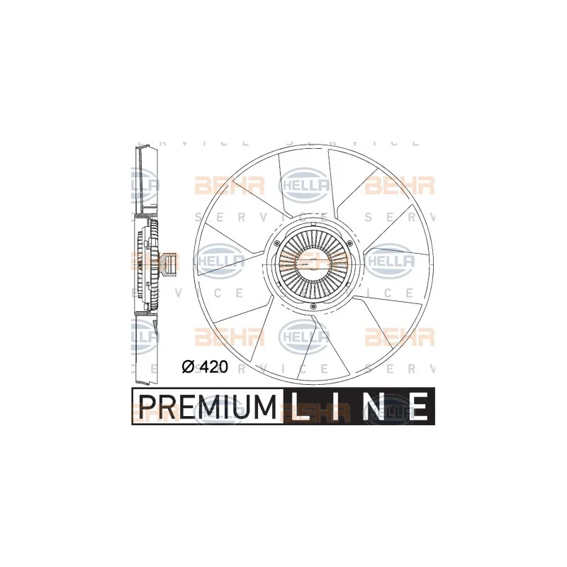 Ventilateur, refroidissement du moteur HELLA 8MV 376 758-261