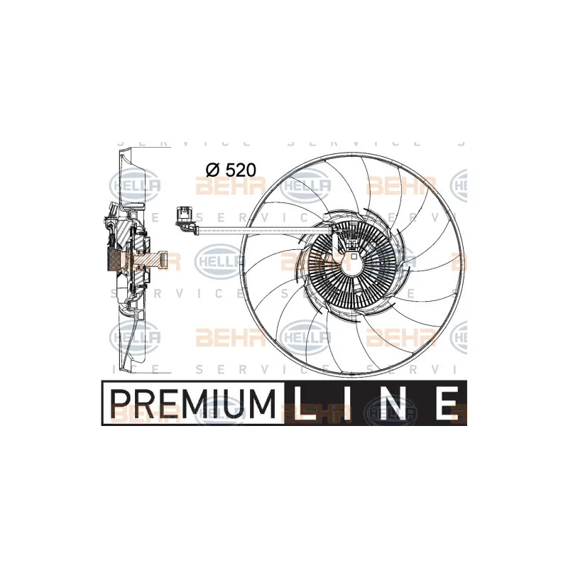 Ventilateur, refroidissement du moteur HELLA 8MV 376 758-291