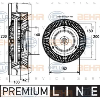 Embrayage, ventilateur de radiateur HELLA 8MV 376 758-451