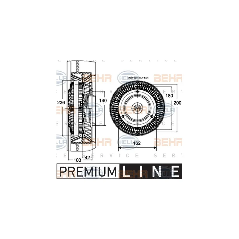 Embrayage, ventilateur de radiateur HELLA 8MV 376 758-451