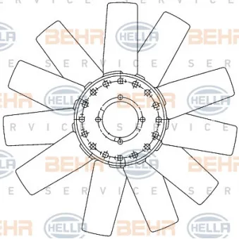 Roue du souffleur, refroidissementdu moteur HELLA 8MV 376 906-581