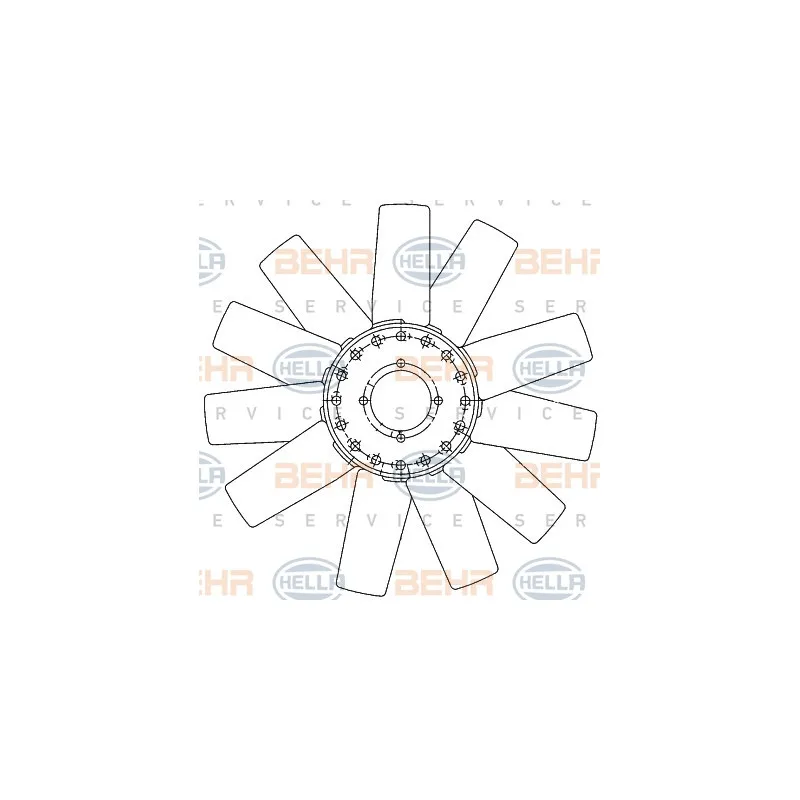 Roue du souffleur, refroidissementdu moteur HELLA 8MV 376 906-581