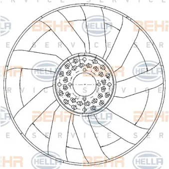 Roue du souffleur, refroidissementdu moteur HELLA 8MV 376 906-591