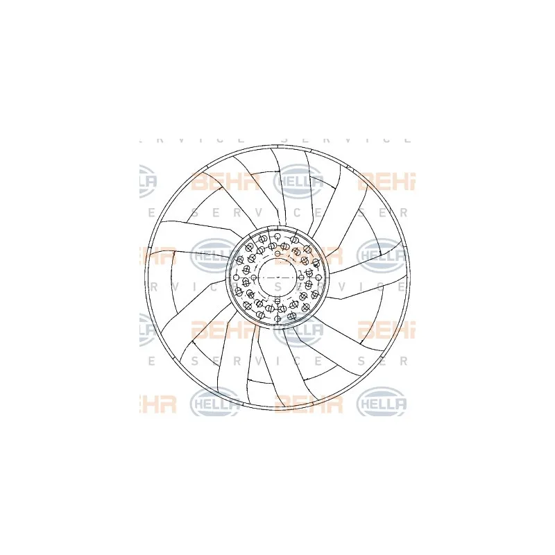 Roue du souffleur, refroidissementdu moteur HELLA 8MV 376 906-591