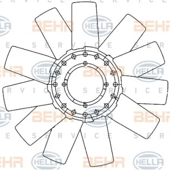 Roue du souffleur, refroidissementdu moteur HELLA 8MV 376 906-641