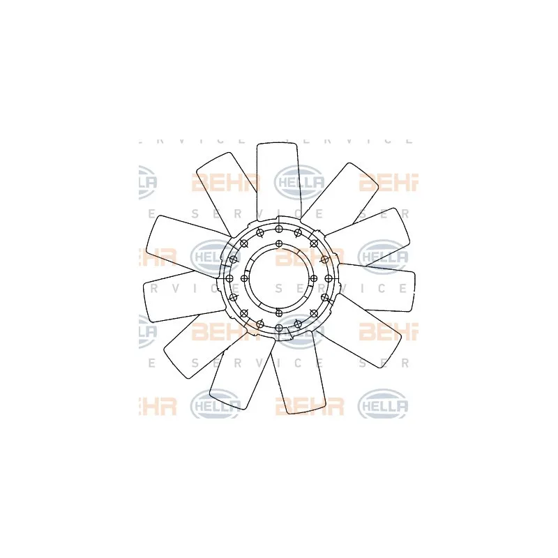 Roue du souffleur, refroidissementdu moteur HELLA 8MV 376 906-641