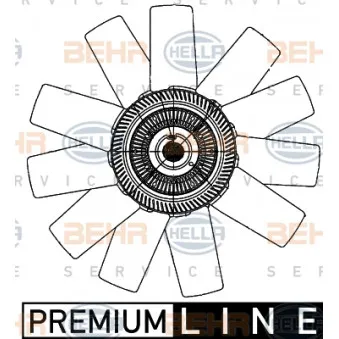 Ventilateur, refroidissement du moteur HELLA 8MV 376 906-741