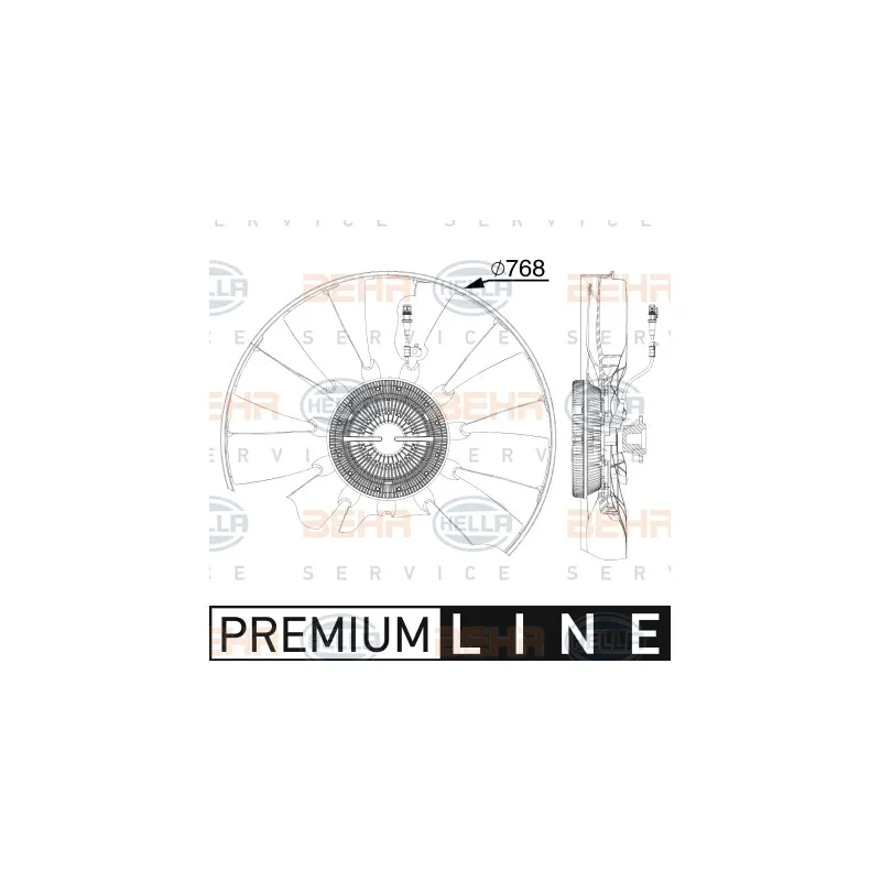 Ventilateur, refroidissement du moteur HELLA 8MV 376 912-001