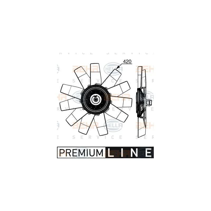 Ventilateur, refroidissement du moteur HELLA 8MV 376 912-081