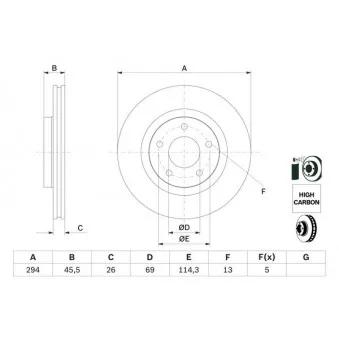 Jeu de 2 disques de frein avant BOSCH 0 986 479 745