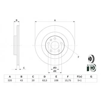 Jeu de 2 disques de frein arrière BOSCH 0 986 479 E87