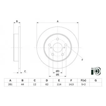 Jeu de 2 disques de frein arrière BOSCH 0 986 479 E91
