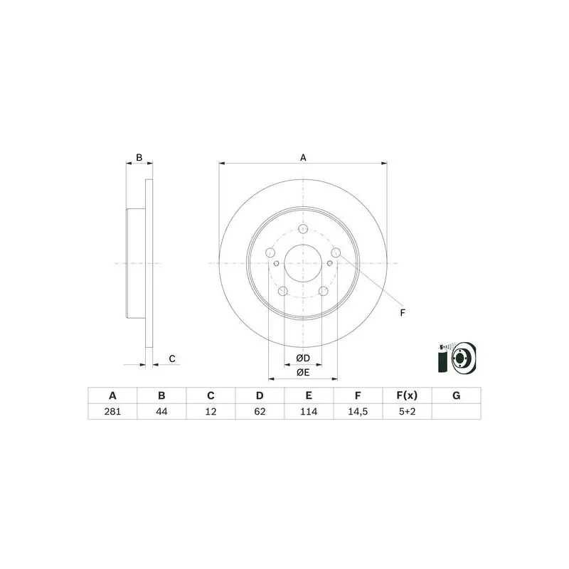 Jeu de 2 disques de frein arrière BOSCH 0 986 479 E91