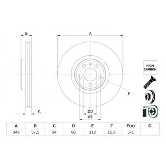 Jeu de 2 disques de frein avant BOSCH 0 986 479 F17