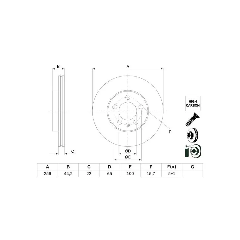 Jeu de 2 disques de frein avant BOSCH 0 986 479 F32