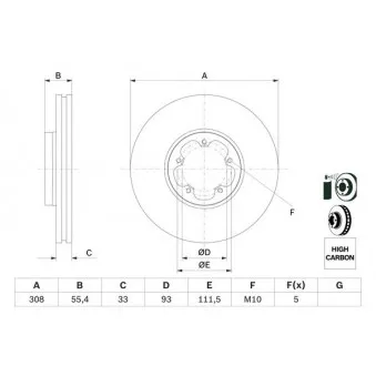 Jeu de 2 disques de frein avant BOSCH 0 986 479 F46