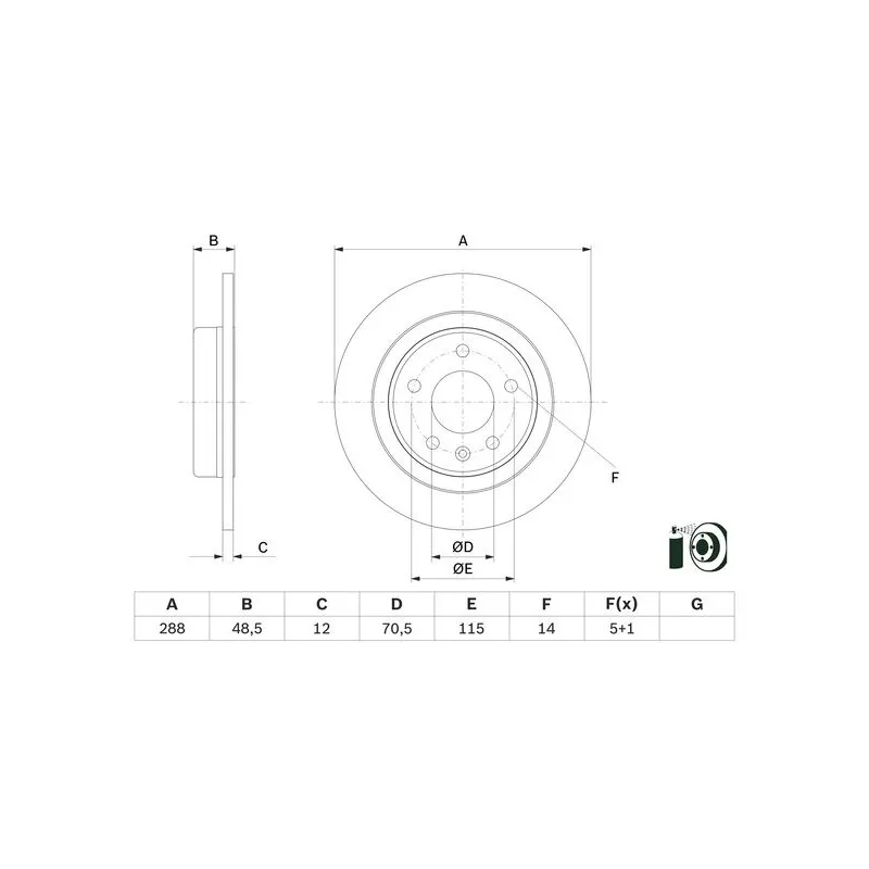 Jeu de 2 disques de frein avant BOSCH 0 986 479 F83