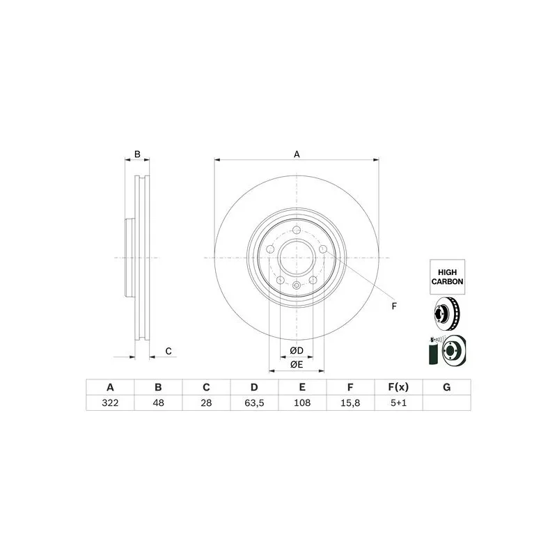 Jeu de 2 disques de frein avant BOSCH 0 986 479 F90