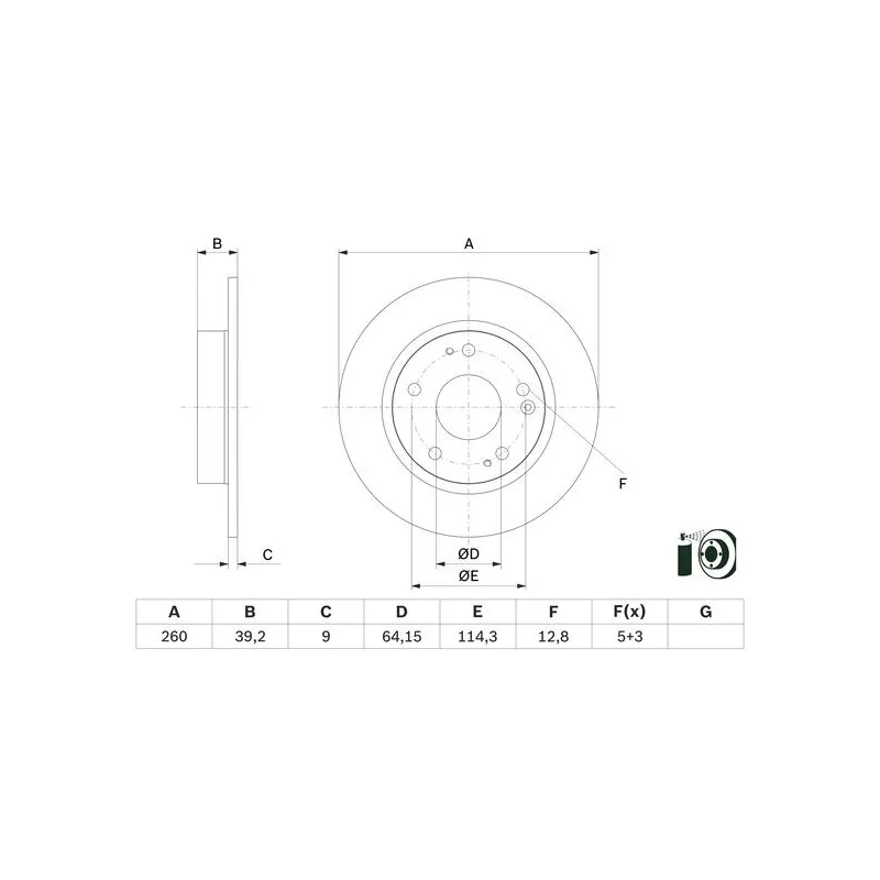 Jeu de 2 disques de frein arrière BOSCH 0 986 479 G17