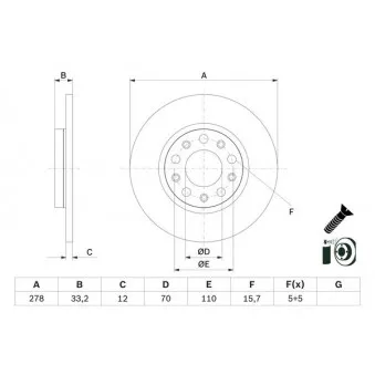 Jeu de 2 disques de frein avant BOSCH 0 986 479 G21