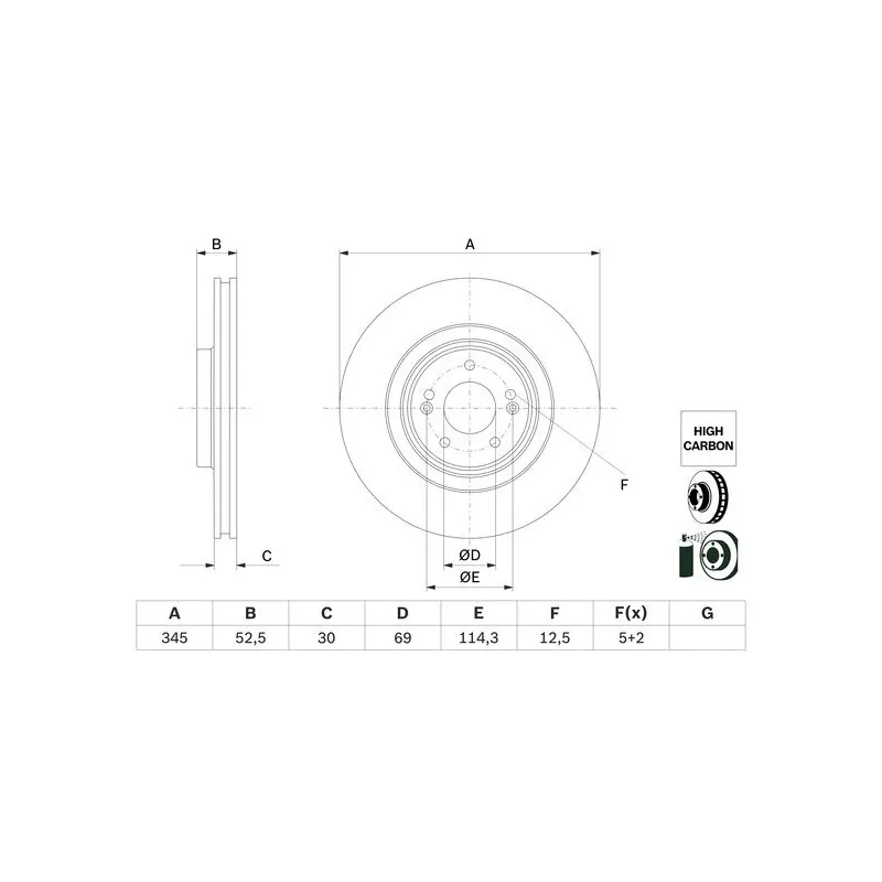 Jeu de 2 disques de frein avant BOSCH 0 986 479 G26