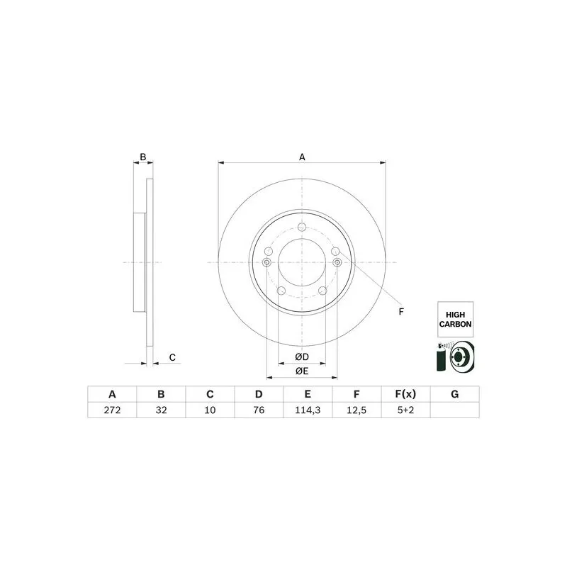 Jeu de 2 disques de frein arrière BOSCH 0 986 479 G30