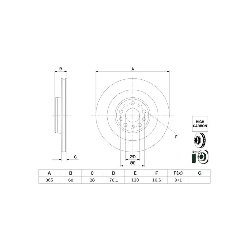 Jeu de 2 disques de frein arrière BOSCH 0 986 479 G56