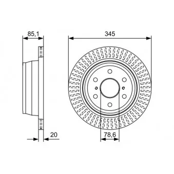 Jeu de 2 disques de frein arrière BOSCH 0 986 479 W32