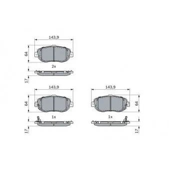 Jeu de 4 plaquettes de frein avant BOSCH 0 986 494 882