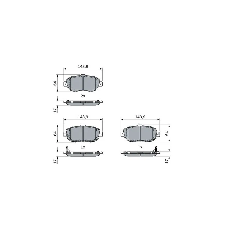 Jeu de 4 plaquettes de frein avant BOSCH 0 986 494 882