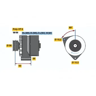 Alternateur BOSCH 6 033 GB3 040