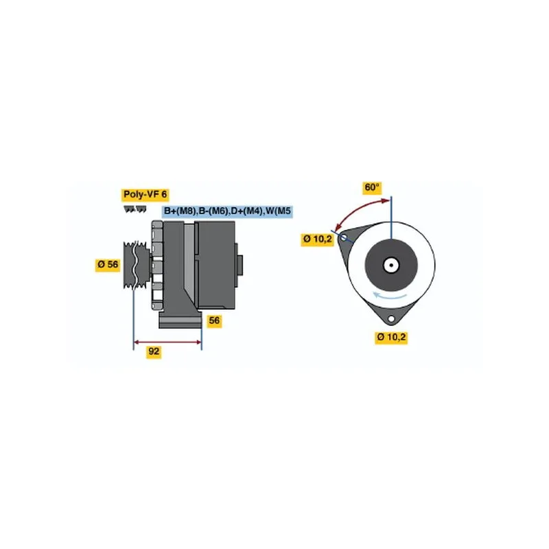 Alternateur BOSCH 6 033 GB3 040