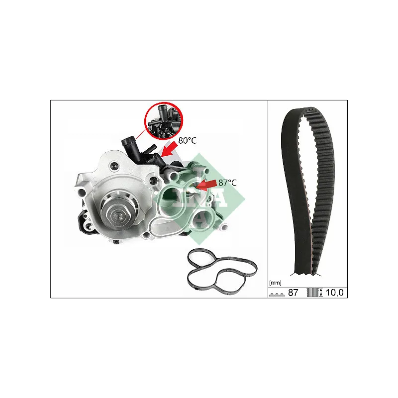 Pompe à eau + kit de courroie de distribution INA 530 0761 30