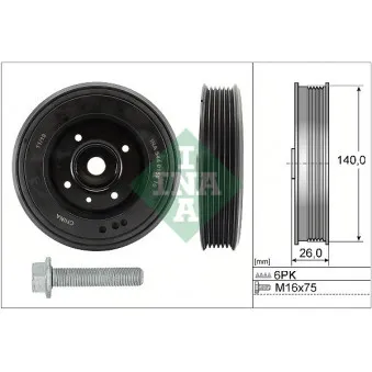Kit de poulies, vilebrequin INA 544 0158 20