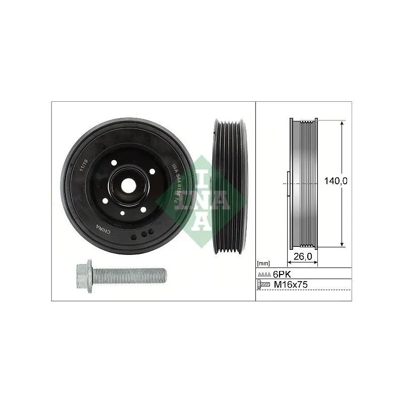 Kit de poulies, vilebrequin INA 544 0158 20