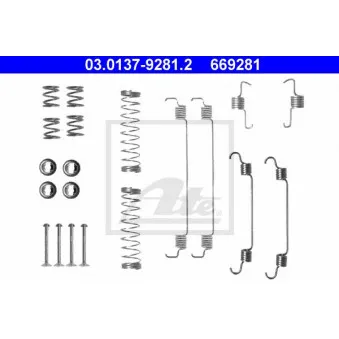 Kit d'accessoires, mâchoire de frein ATE 03.0137-9281.2