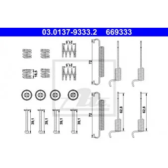 Kit d'accessoires, mâchoires de frein de stationnement ATE 03.0137-9333.2