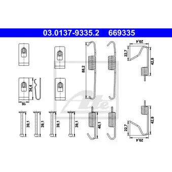 Kit d'accessoires, mâchoires de frein de stationnement ATE 03.0137-9335.2