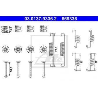 Kit d'accessoires, mâchoires de frein de stationnement ATE 03.0137-9336.2