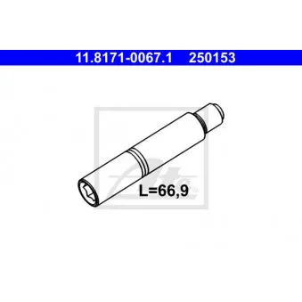 Boulon de guidage, étrier de frein ATE 11.8171-0067.1