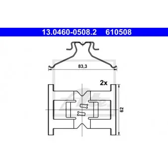 Kit d'accessoires, plaquette de frein à disque ATE 13.0460-0508.2