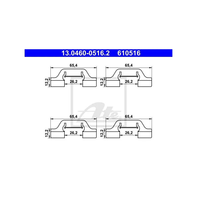 Kit d'accessoires, plaquette de frein à disque ATE 13.0460-0516.2