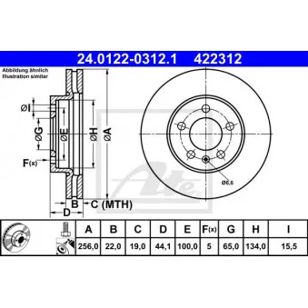 Jeu de 2 disques de frein avant ATE 24.0122-0312.1
