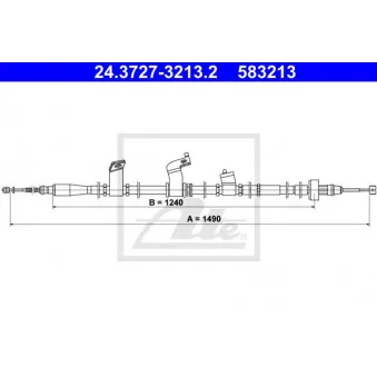 Tirette à câble, frein de stationnement ATE 24.3727-3213.2