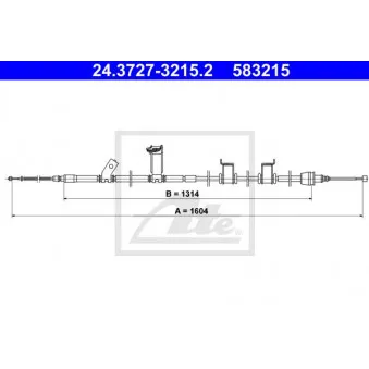 Tirette à câble, frein de stationnement ATE 24.3727-3215.2